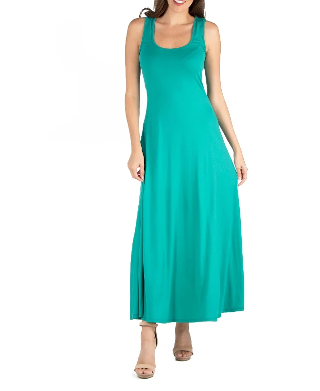 Slim Fit A-Line Sleeveless Maxi Dress Trendy A-Line Maxi Dress