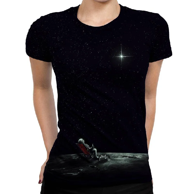 Space Chill Womens T-Shirt Fashionable Trendy Casual