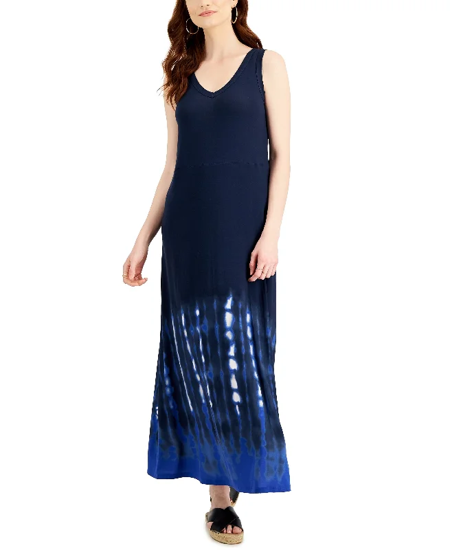 Style & Co Petite Tie Dyed Maxi Dress Comfortable Bohemian Maxi Dress