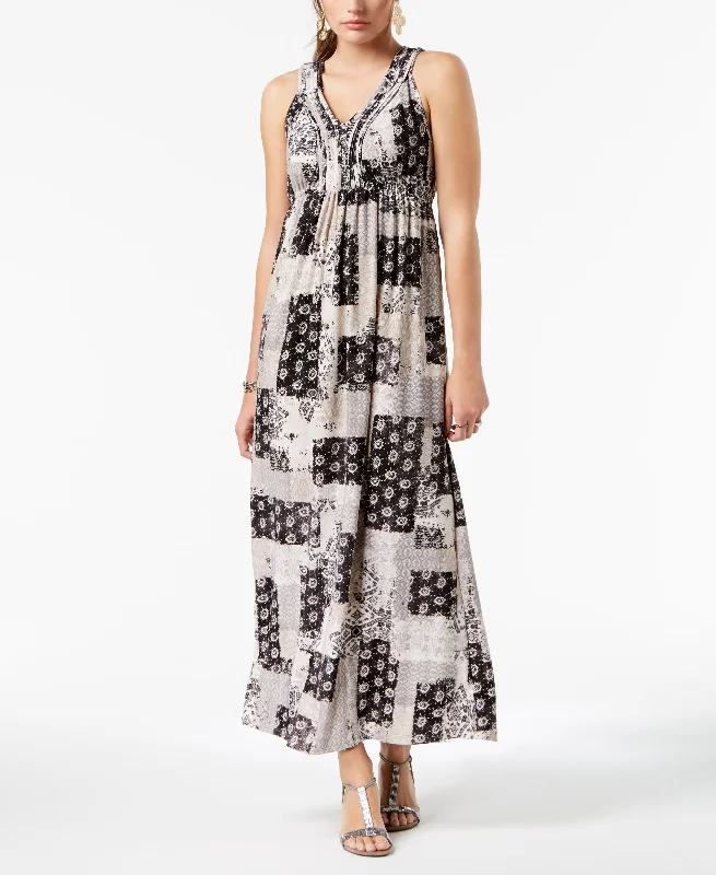 Style & Co Printed Maxi Dress Trendy Ruffled Maxi Dress