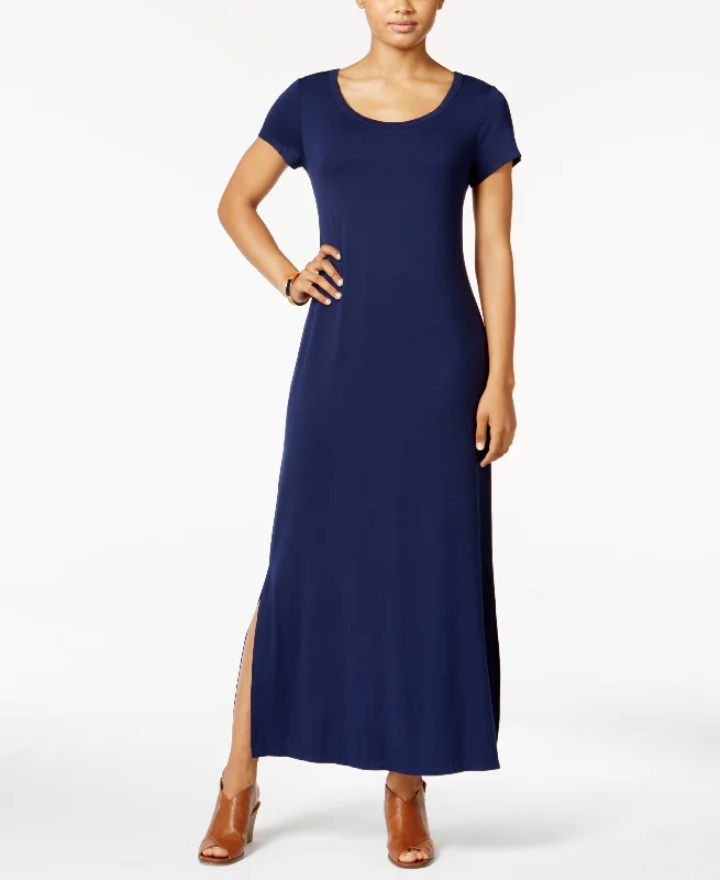 Style & Co Short Sleeve Maxi Dress Comfortable Fit-and-Flare Maxi Dress