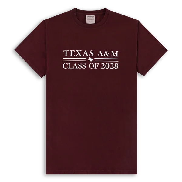 Texas A&M Class of 2028 T-Shirt Embroidered Appliqued Beaded