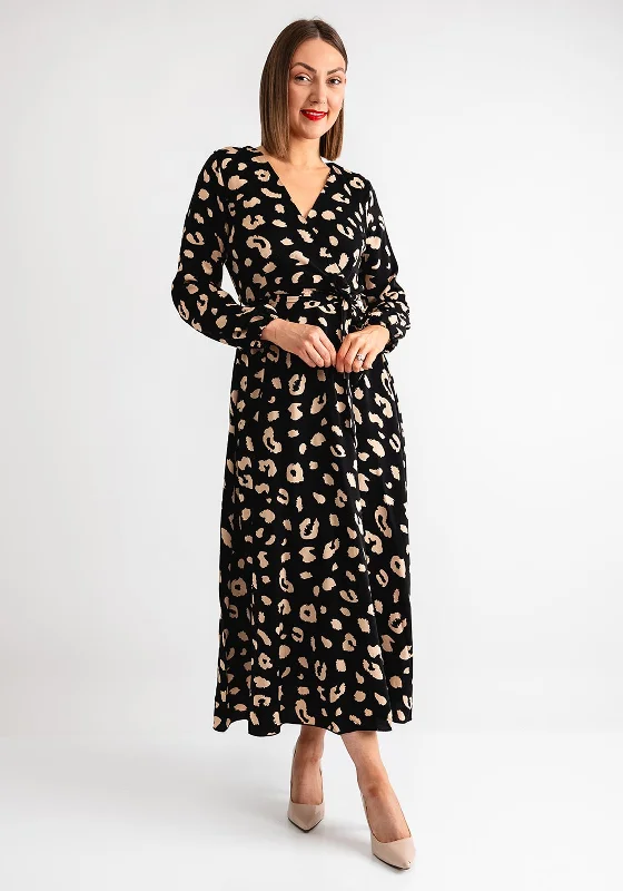 Serafina Collection Leopard Print Maxi Dress, Black Classic Black Maxi Dress