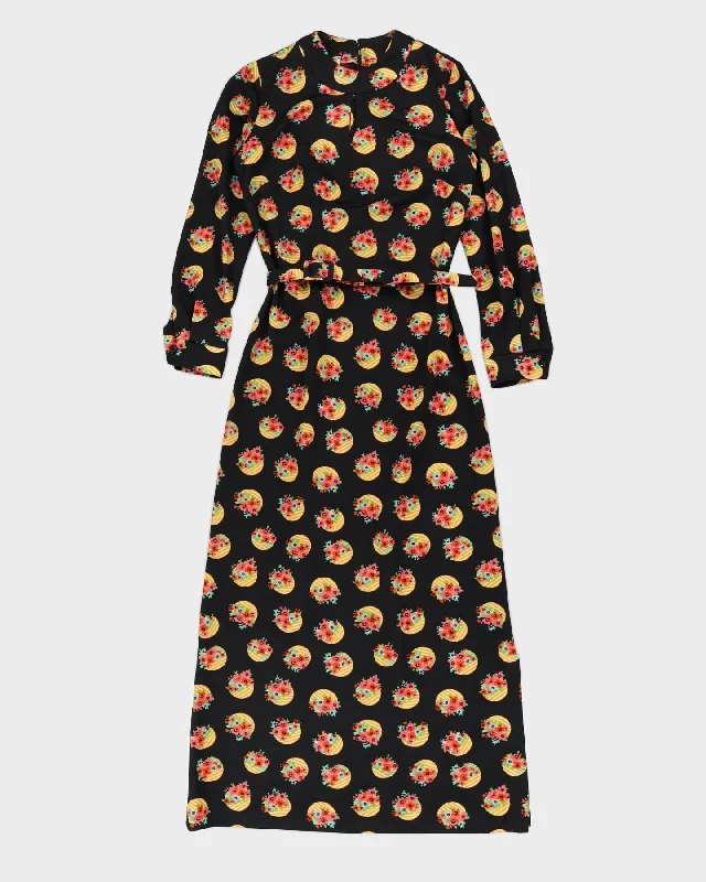 Vintage 1970s Patterned Maxi Dress - S Trendy Floral Print Maxi Dress