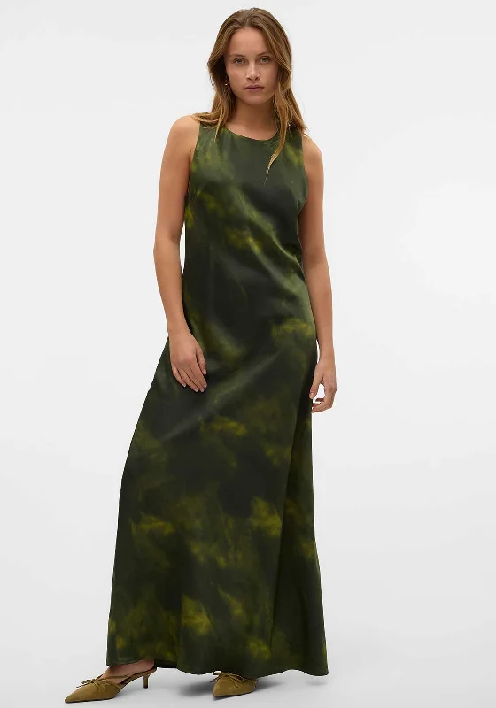 Vero Moda Noele Crossback Maxi Dress, Green Cozy Knitted Maxi Dress