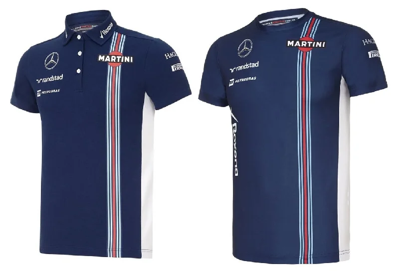 POLO & T-SHIRT Ladies Williams Martini F1 Formula One 1 NEW! Mercedes Navy 10 Front Pockets Side Pockets Patch Pockets