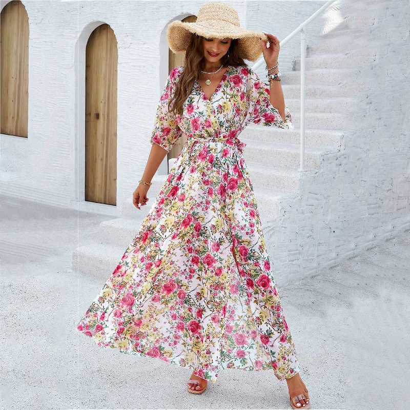 Women's Elegant Printed Maxi Dress Chic Summer Maxi Dress