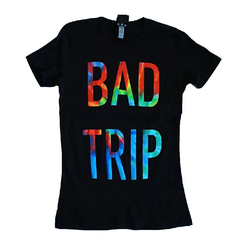 Womens True Bad Trip T-Shirt Black Knit Fabric Woven Fabric Fleece Fabric