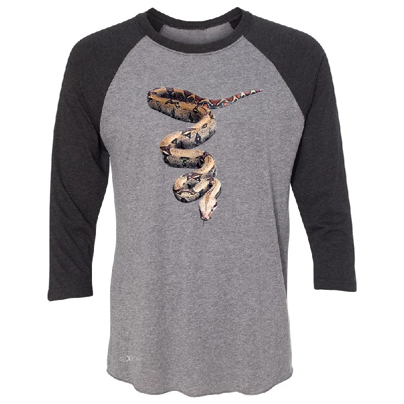 Zexpa Apparelâ„¢ Real 3D Snake 3/4 Sleevee Raglan Tee Animal Cool Cute Thriller Tee Terry Blend Velvet Blend Canvas Blend