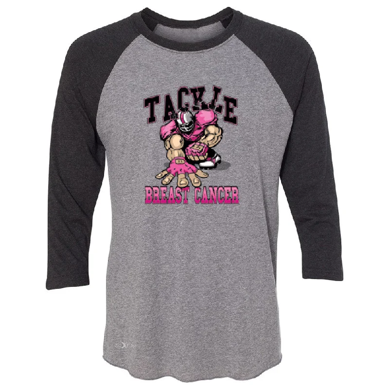 Zexpa Apparelâ„¢ Tackle Breast Cancer 3/4 Sleevee Raglan Tee Breast Cancer Awareness Tee Silk Blend Satin Velvet Zexpa Apparelâ„¢ Tackle Breast Cancer 3/4 Sleevee Raglan Tee Breast Cancer Awareness Tee Silk Blend Satin Velvet