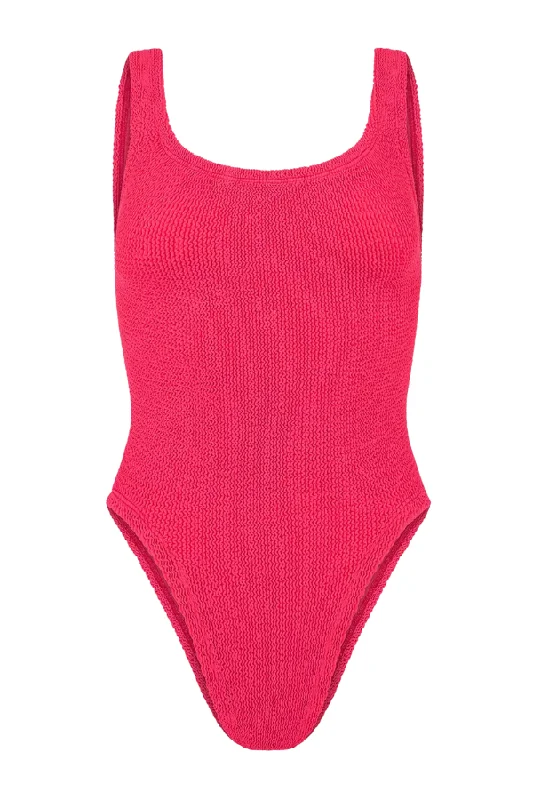 Square Neck Swim Hot Pink Elegant Swimsuit Bottoms