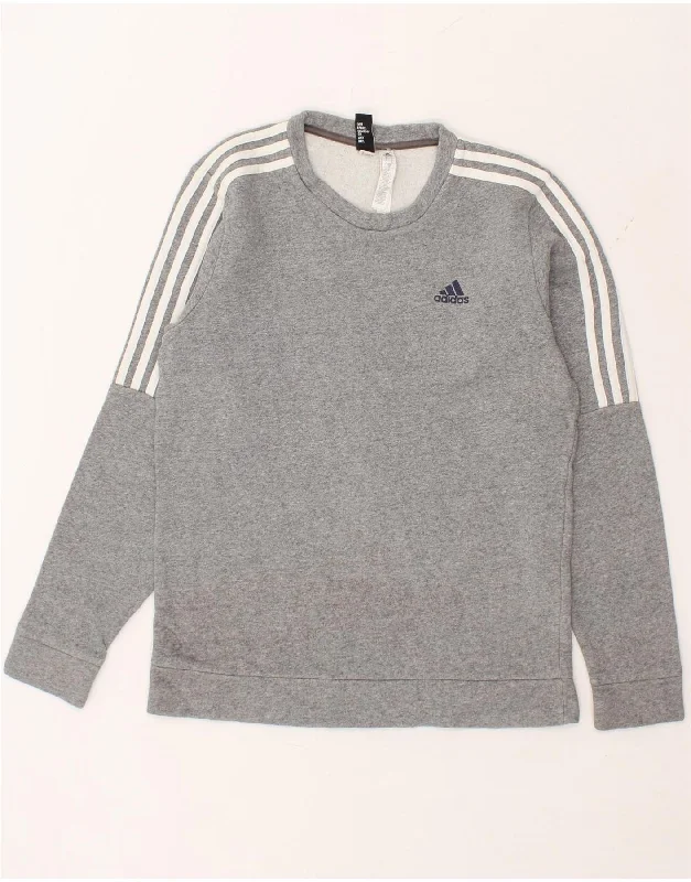 ADIDAS Mens Sweatshirt Jumper Small Grey Cotton Hoodie with Tied Waist Feminine Flattering