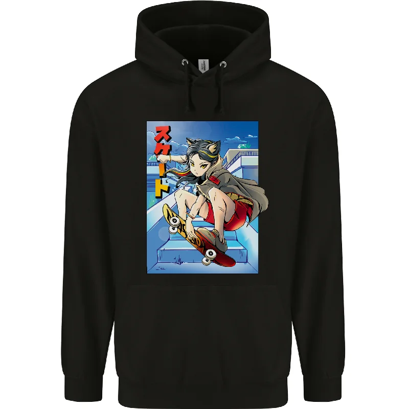 Anime Skater Girl Skateboard Skateboarding Mens 80% Cotton Hoodie Hoodie with Mock Neck Collared Structured Anime Skater Girl Skateboard Skateboarding Mens 80% Cotton Hoodie Hoodie with Mock Neck Collared Structured