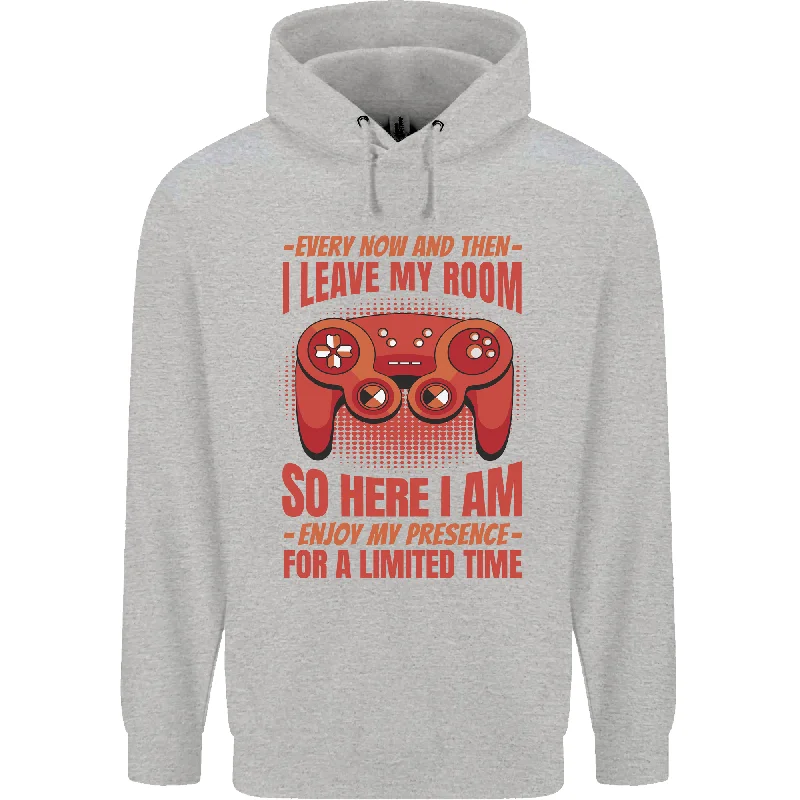 Antisocial Gamer Gaming Leave My Room Mens 80% Cotton Hoodie Hoodie with Strings Custom Fit Adjustable