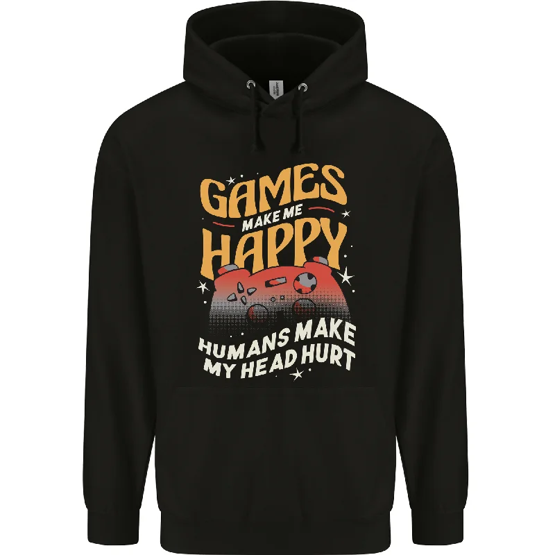 Antisocial Gamer Video Gaming Joypad Mens 80% Cotton Hoodie Hoodie with Mock Neck Collared Structured