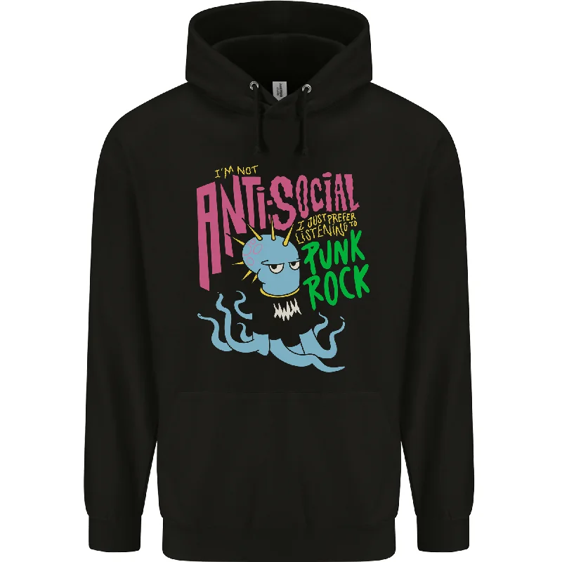 Antisocial Punk Rock Skinhead Octopus Mens 80% Cotton Hoodie Hoodie with Hood Adjustable Protection