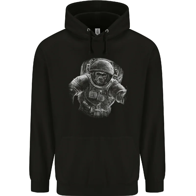 Ape Astronaut Spaceman Gorilla Mens 80% Cotton Hoodie Hoodie with Zipper Placket Modern Functional