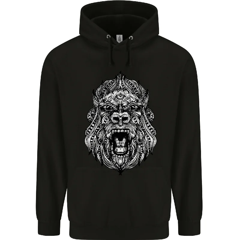 Ape Mandala Art Mens 80% Cotton Hoodie Hoodie with Hem Fringe Bohemian Relaxed