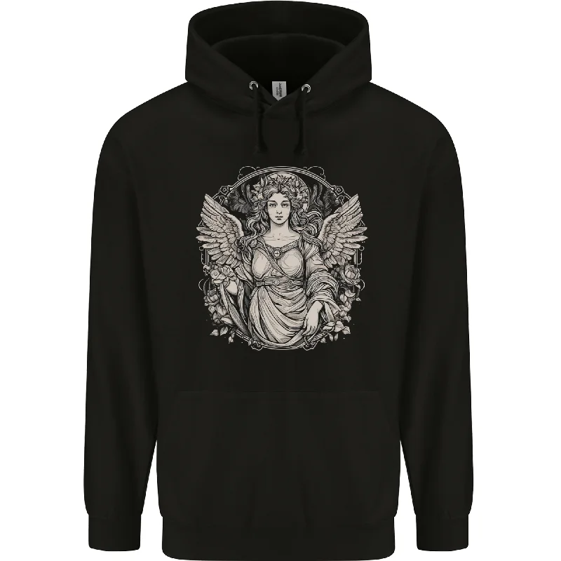 Aphrodite Greek Mythology Goddess Venus Mens 80% Cotton Hoodie Hoodie with Hem Raw Edge Edgy Unfinished