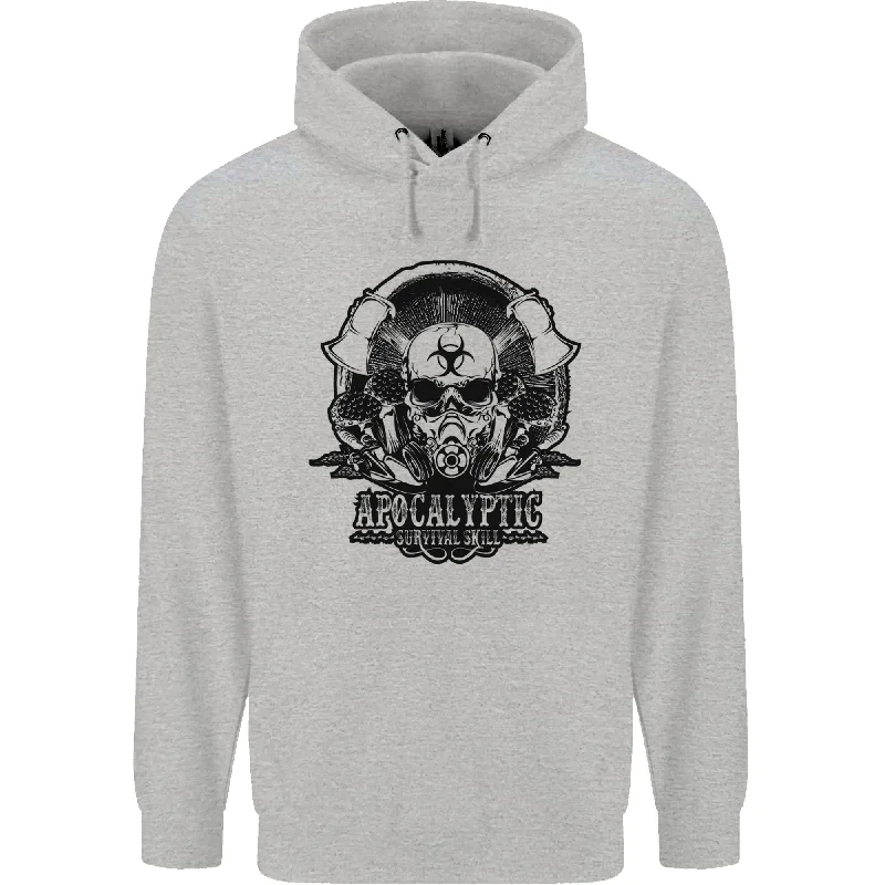 Apocalyptic Survival Skull Gamer Gaming Mens 80% Cotton Hoodie Hoodie with Elastic Cuffs Stretchable Comfortable