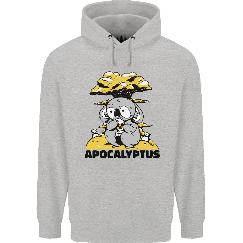 Apocalyptus Koala Bear Climate Change Armageddon Mens 80% Cotton Hoodie Hoodie with Drawcord Adjustable Secure