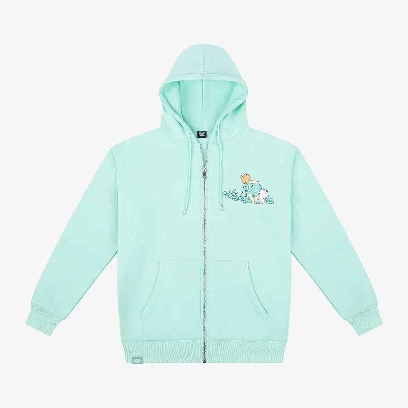 Clover Snapshot Hoodie - Green Hoodie with Typography Text Message