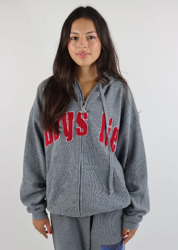 Boys Lie Desert Oasis Interlock Harley Zip-Up Hoodie ★ Grey Hoodie with Hidden Zipper Minimalist Clean Boys Lie Desert Oasis Interlock Harley Zip-Up Hoodie ★ Grey Hoodie with Hidden Zipper Minimalist Clean