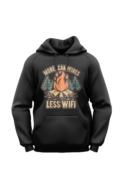 "Campfire Connection" Eco-Friendly Lightweight Unisex Hoodie Hoodie with Back Slit Movement Comfort