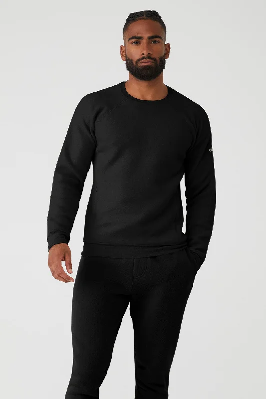 Triumph Crew Neck Sweatshirt - Black Hoodie with Puffed Sleeves Voluminous Trendy