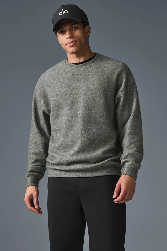 Triumph Restore Crew Neck Sweatshirt - Grey Triblend Hoodie with Hem Patch Decorative Personalized Triumph Restore Crew Neck Sweatshirt - Grey Triblend Hoodie with Hem Patch Decorative Personalized