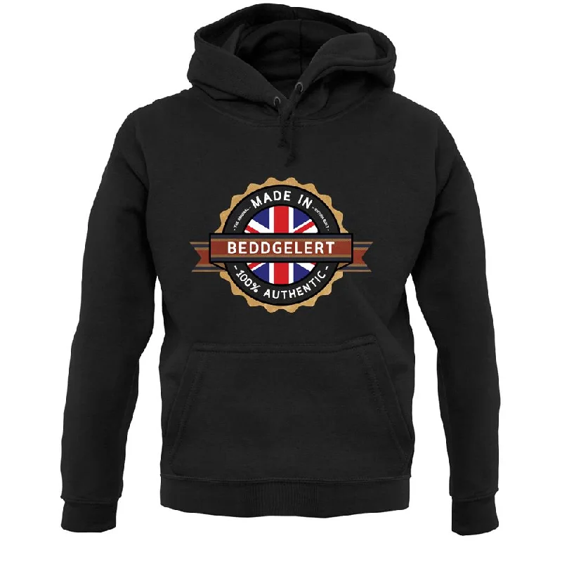 Made In Beddgelert 100% Authentic Unisex Hoodie Hoodie with Batwing Sleeves Loose Dramatic