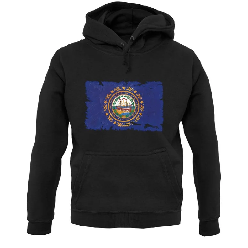 New Hampshire Grunge Style Flag Unisex Hoodie Hoodie with Velcro Closure Adjustable Secure New Hampshire Grunge Style Flag Unisex Hoodie Hoodie with Velcro Closure Adjustable Secure