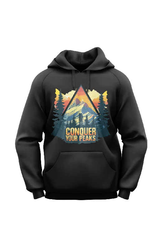 Peak Conquerors Lightweight Eco-Friendly Unisex Hoodie Hoodie with Print Artistic Unique