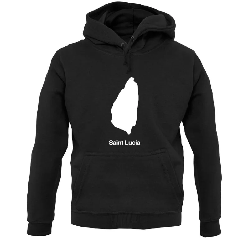 Saint Lucia Silhouette Unisex Hoodie Hoodie with High Neck Warm Protective