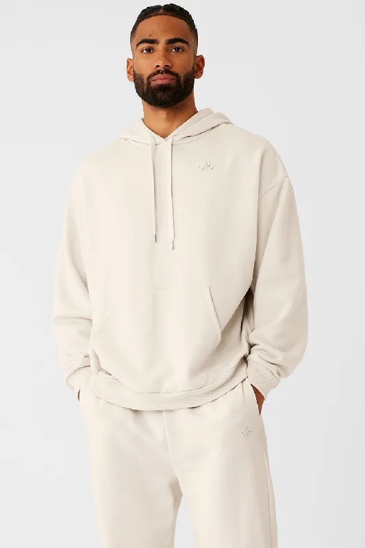 Accolade Hoodie - Bone Hoodie with Set-In Sleeves Structured Classic