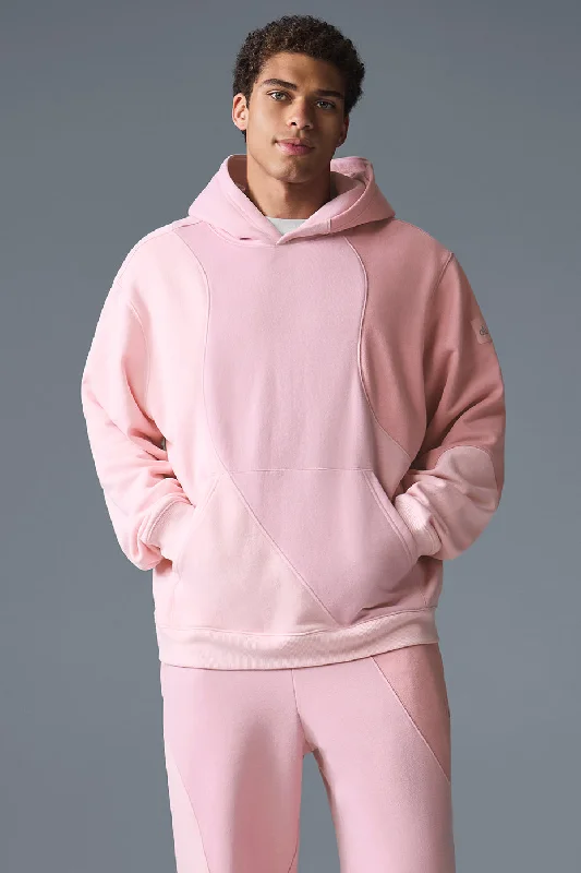 Make Waves Hoodie - Sunset Pink Tonal Hoodie with Ribbed Cuffs Snug Fit Comfort