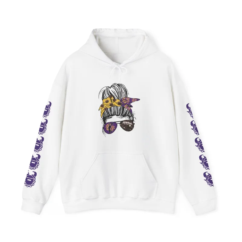 Unisex Heavy Blend™ Hooded Sweatshirt - Girlll! + Game Day Helmet (Sleeves) Hoodie with Applique Textured Unique