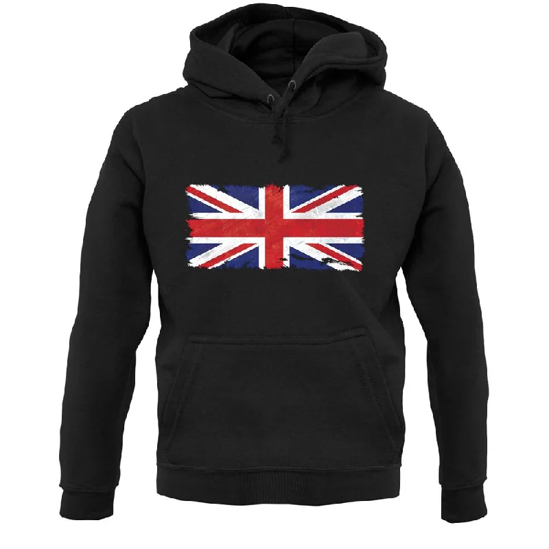 United Kingdom Grunge Style Flag Unisex Hoodie Hoodie with Gradient Ombre Colorful