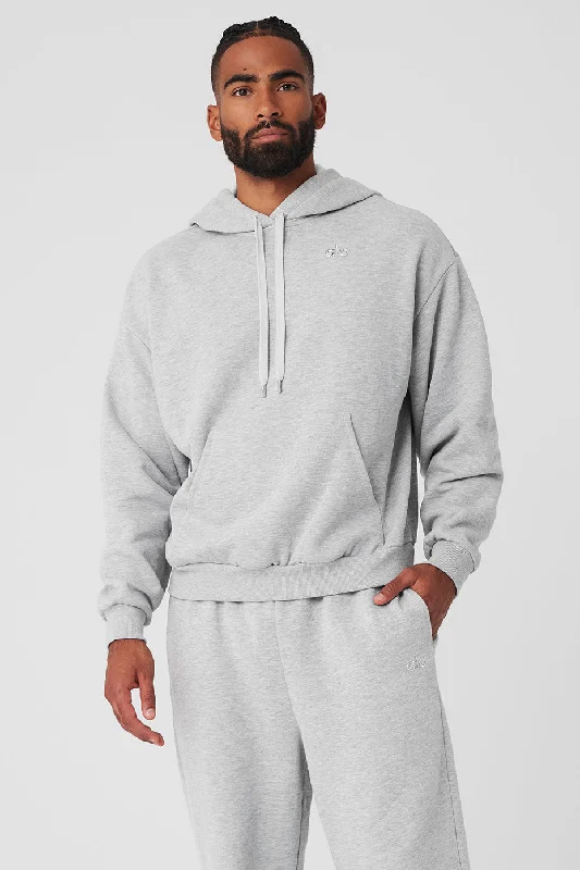 Accolade Hoodie - Athletic Heather Grey Hoodie with Crew Neck Simple Timeless