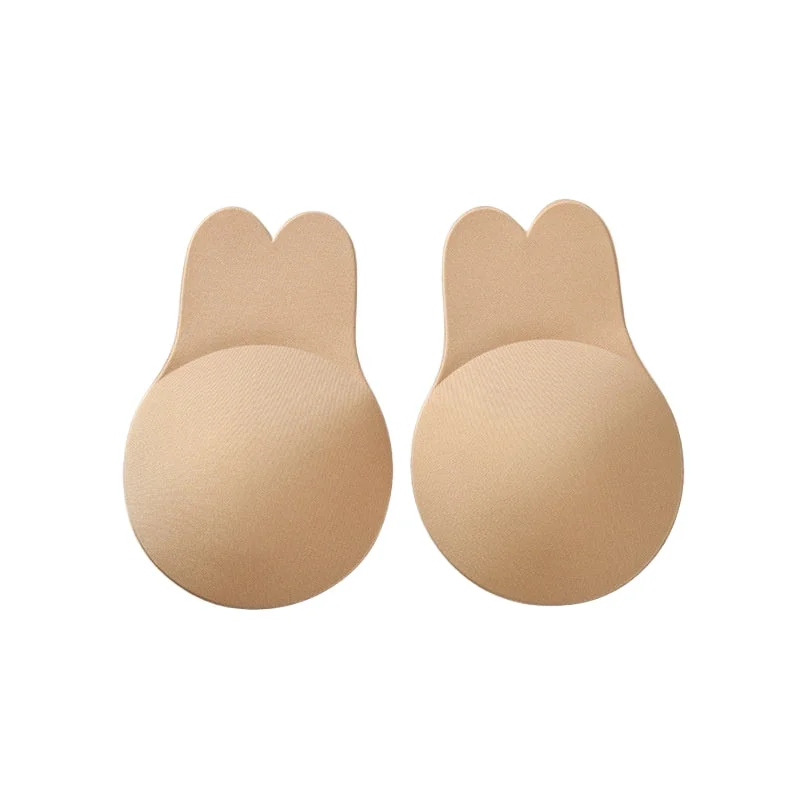 Bunny Ear Lift Bra Strapless Bra Seamless silicone invisible bra with bunny silicone invisible breast tape  691853832859 Floral Lace Bra