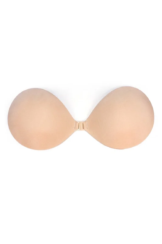 Chinlon Invisible Self Adhesive Strapless Push-Up Bra CN0016 Soft Mesh Bralette