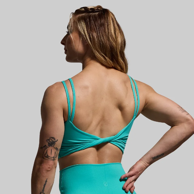 Don't Get It Twisted Sports Bra (Turquoise) Active Support Bra