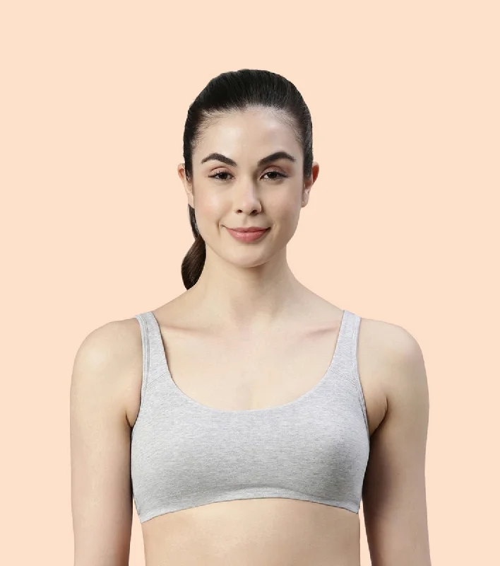 Low Impact Cotton Bra Soft Mesh Bralette