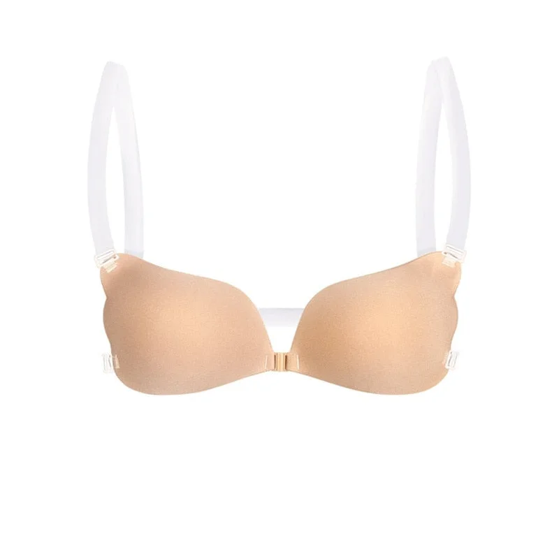 Invisible Push Up Silicone Bra Cotton Comfort Bra