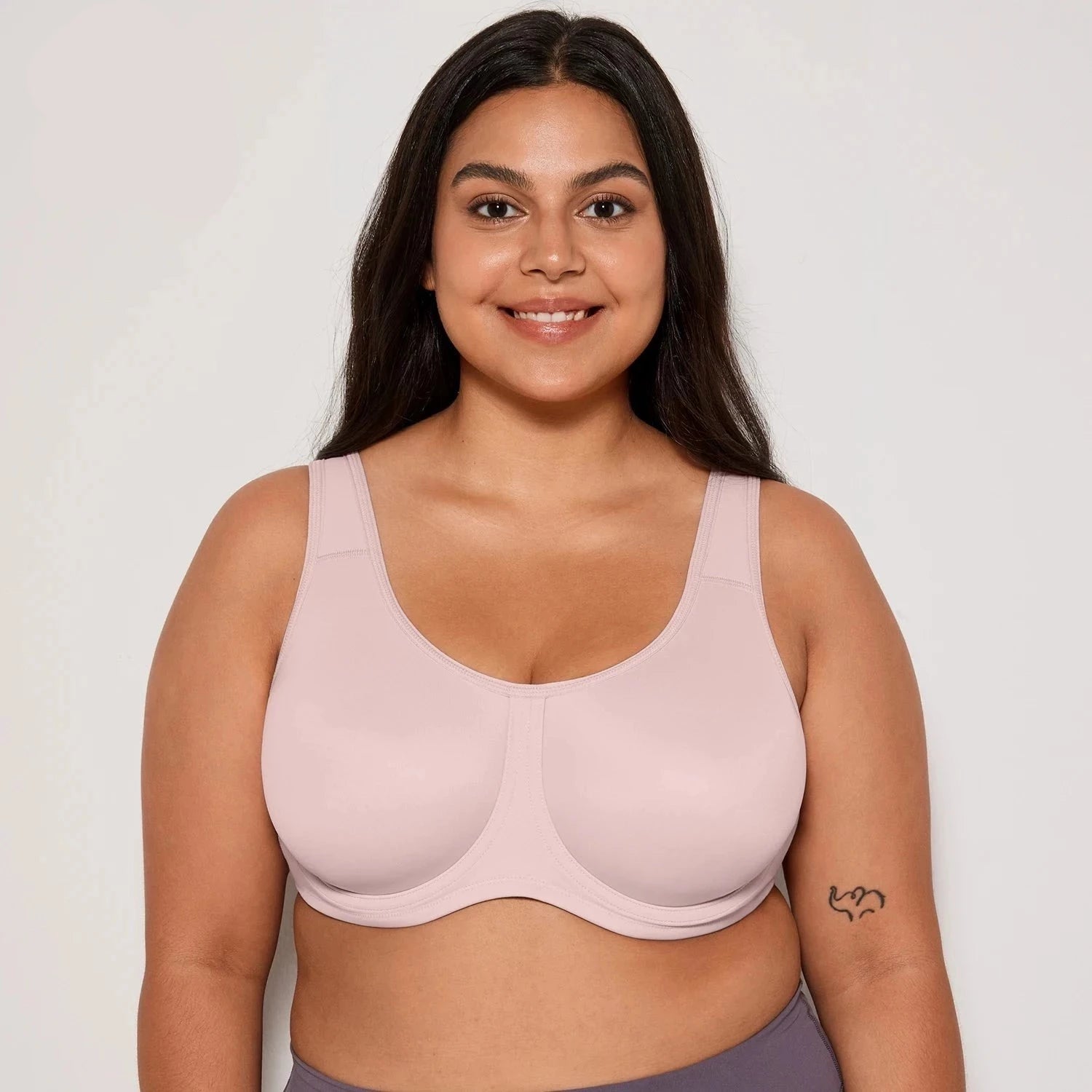 Keyla Underwire Sports Bra| C-G Cup| Pink - Lotus Grey Cotton Comfort Bra