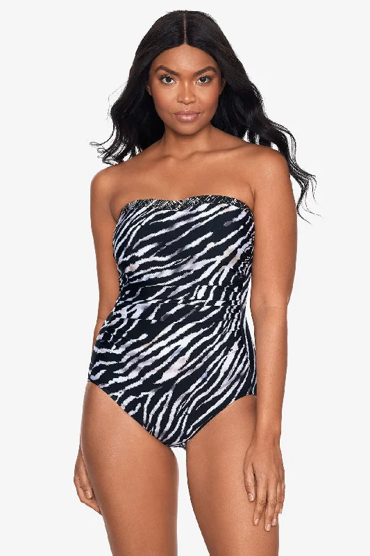 Tigre Sombra Avanti Bandeau Swimsuit Mesh Detail Bikini