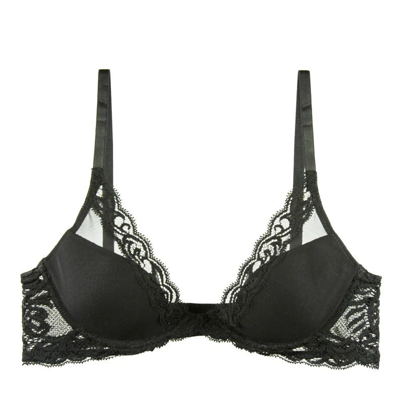 Natori Feathers Contour Plunge Bra Sexy Underwire Bra