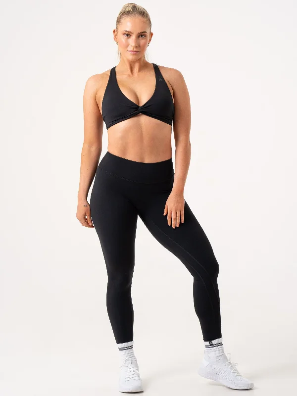 NKD Knot Sports Bra - Black Stylish Strapless Bra