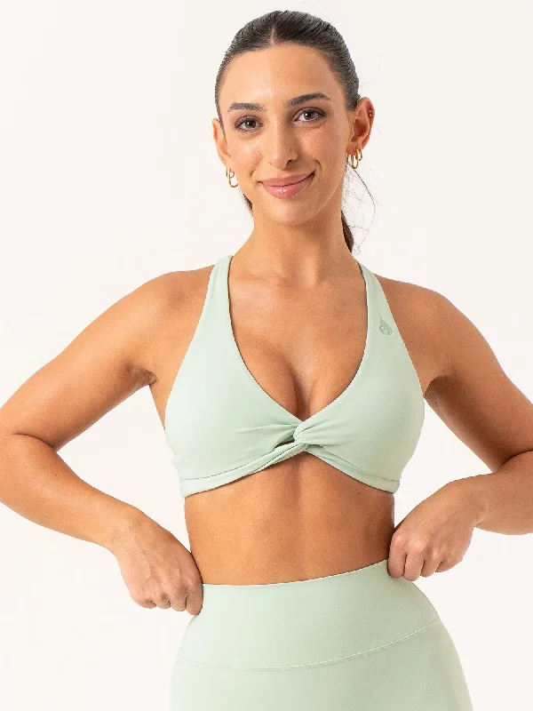 NKD Knot Sports Bra - Cucumber Adjustable Fit Bra