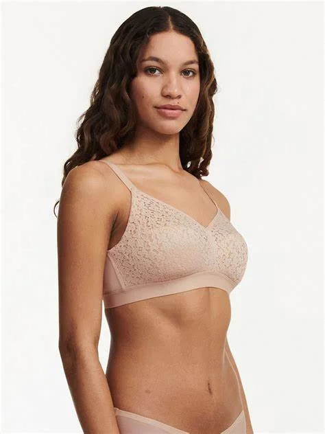 Norah Comfort Lace Wireless Bra In Nude Blush - Chantelle Comfortable Fit Bralette